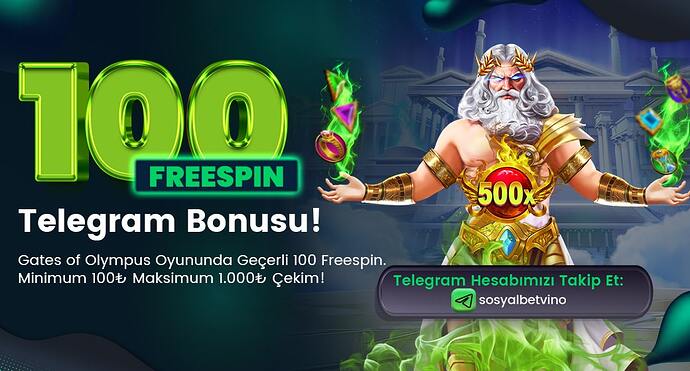 Betvino 100 Freespin Telegram Bonusu