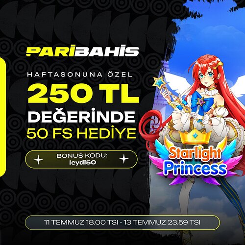 Paribahis 250 TL Değerinde 50 Freespin