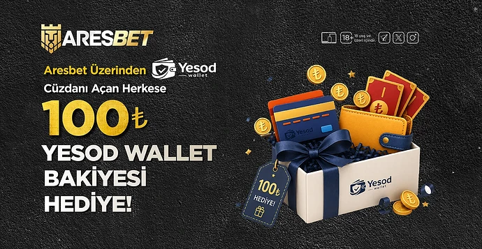 Aresbet Yesod Wallet 100 TL Hediye Deneme Bonusu